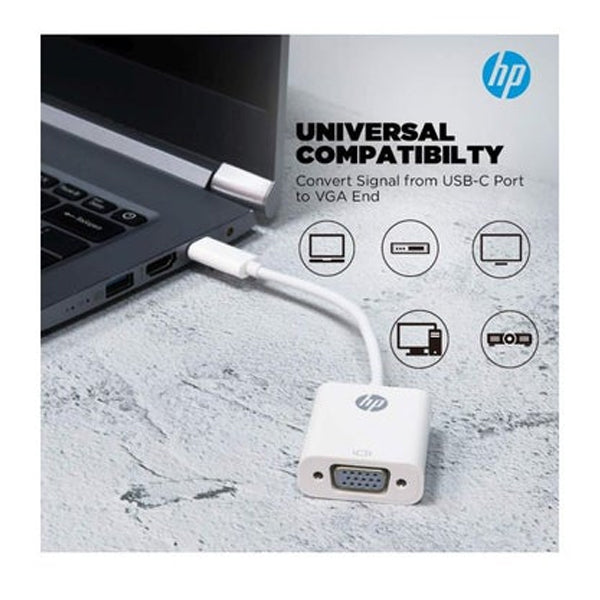 HP USB-C To VGA Adapter White - DokanTech #