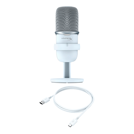 DokanTech_HyperX SoloCast – USB Condenser Gaming Microphone for PC, PS4, and Mac - White - DokkanTech