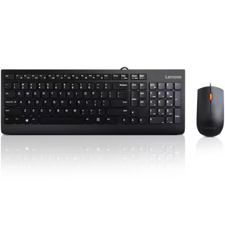 Lenovo 300 USB Combo Wired Keyboard & Mouse - Arabic - Black- Dokkantech