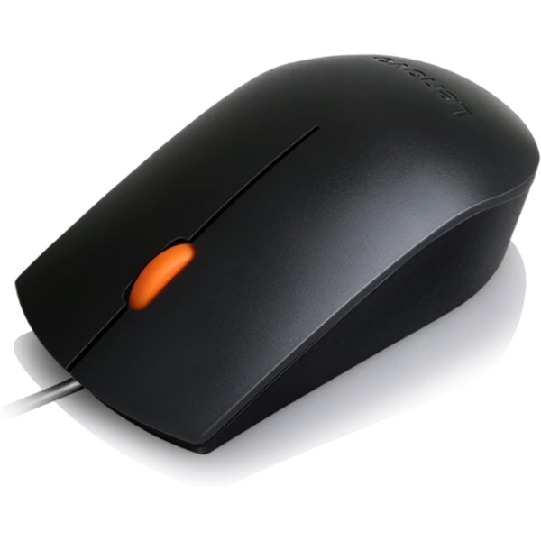 Lenovo 300 USB Wired Mouse – Ergonomic, 1600 DPI, Plug & Play-Dokkantech