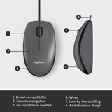 Logitech M100 Wired USB Mouse - DokanTech #