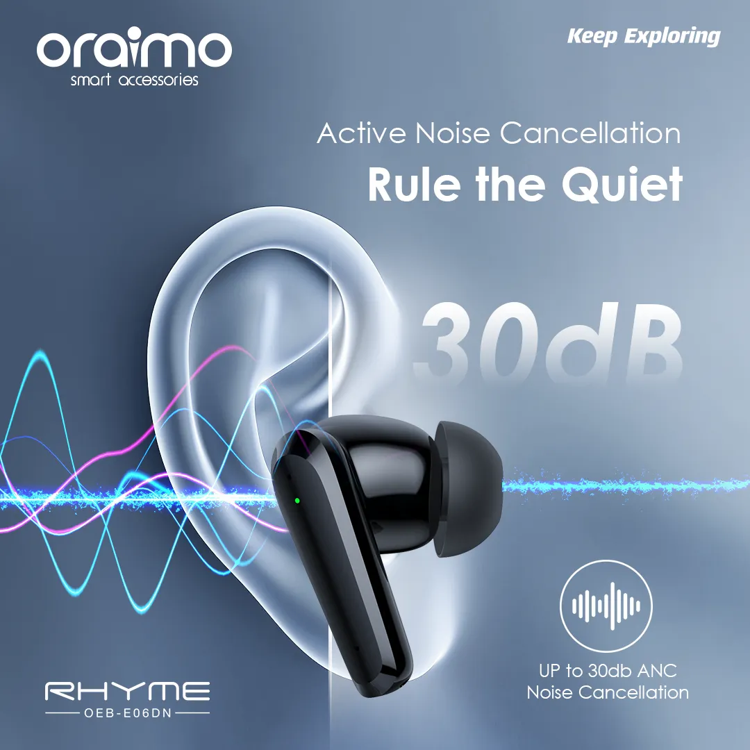 Oraimo Rhyme ANC True Wireless Earbuds, E06DN - DokkanTech