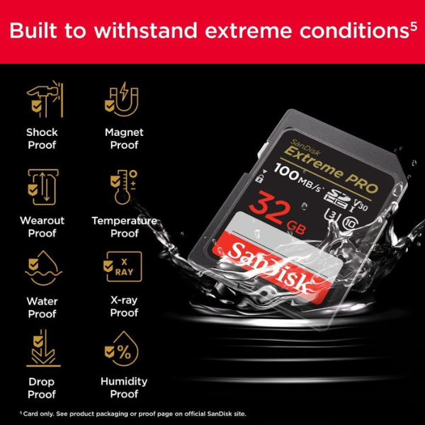 SanDisk Extreme Pro 32GB 100MB/s - SD - DokanTech #