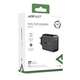 AceFastA9 40W (2xUSB-C) Fast Wall CHARGER PD3.0 - Black