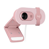 Logitech Brio 100 Full HD 1080p webcam with auto-light balance, integrated privacy shutter, and built-in mic -Pink - DokanTech #