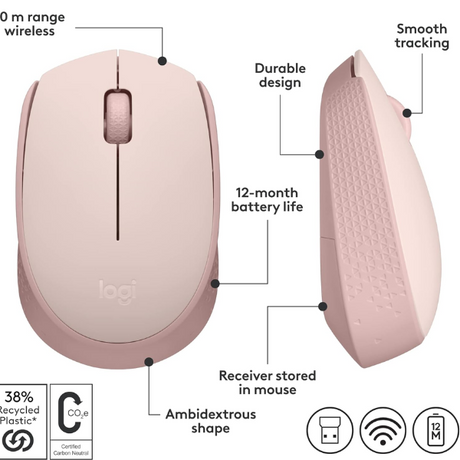 Logitech M171 Wireless Mouse 2.4 Ghz easy to use & high quality - DokanTech #