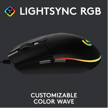 Logitech G102 Lightsync Wired Gaming Mouse with Customizable RGB - DokanTech #