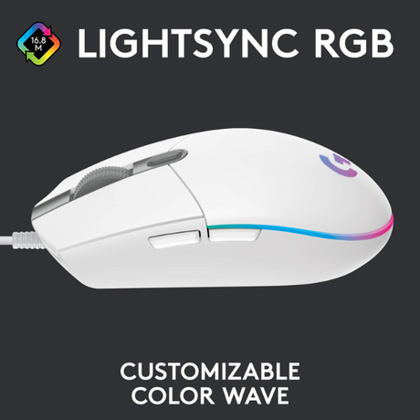 Logitech G102 Lightsync Wired Gaming Mouse with Customizable RGB - DokanTech #