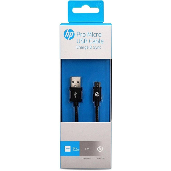 كابل HP Pro Micro USB للشحن والمزامنة بطول 1 متر - أسود