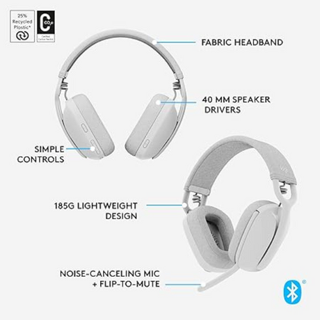 Logitech Zone Vibe 100 Bluetooth Headset with Noise-Cancelling Microphone - DokanTech #