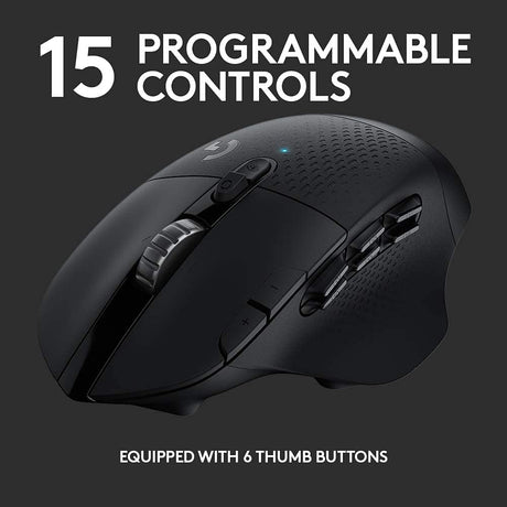 Logitech G G604 Lightspeed Wireless Gaming Mouse with 15 programmable Controls, up to 240 Hour Battery Life, Dual Wireless connectivity Modes, Hyper-Fast Scroll Wheel