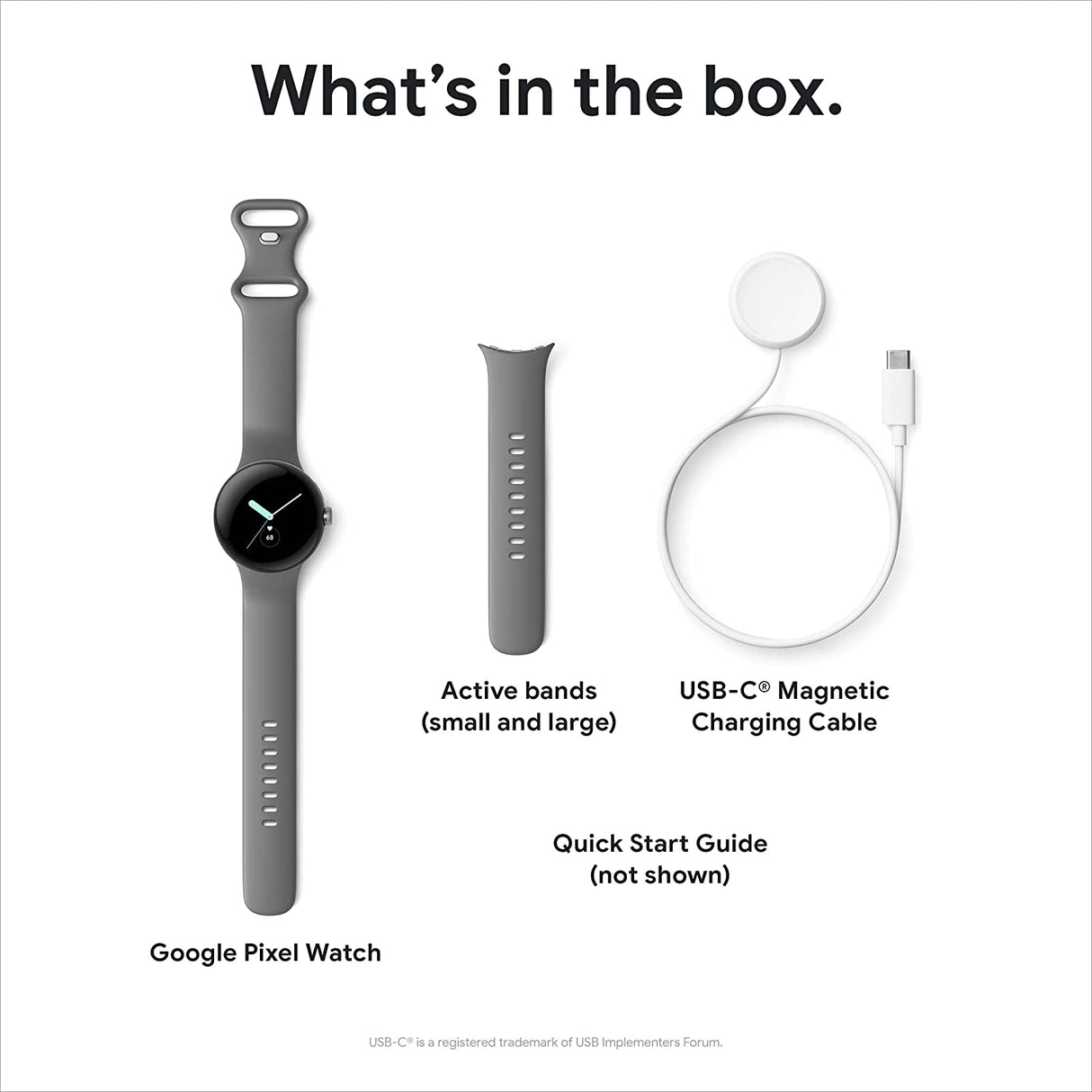 Google Pixel Watch LTE - Polished Silver Case / Chalk Active Band