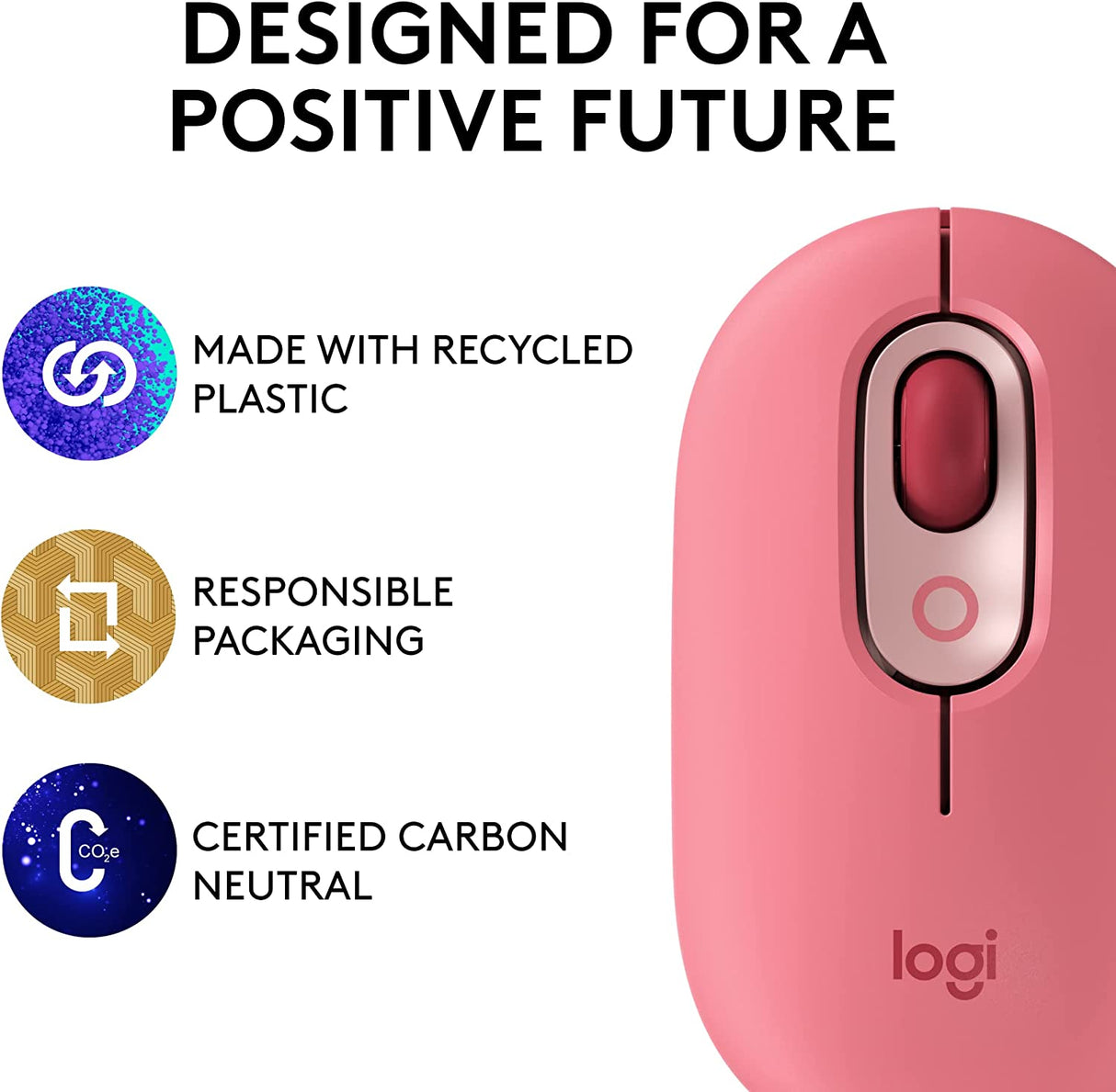 Logitech POP Mouse, Wireless Mouse with Customisable Emojis, SilentTouch Technology, Precision/Speed Scroll, Compact Design, Bluetooth, Multi-Device, OS Compatible - DokanTech #