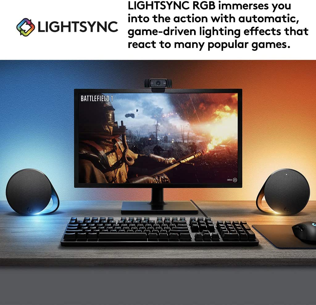 Logitech G560 LIGHTSYNC PC Gaming Speakers with Game Driven RGB Lighting - DokanTech #