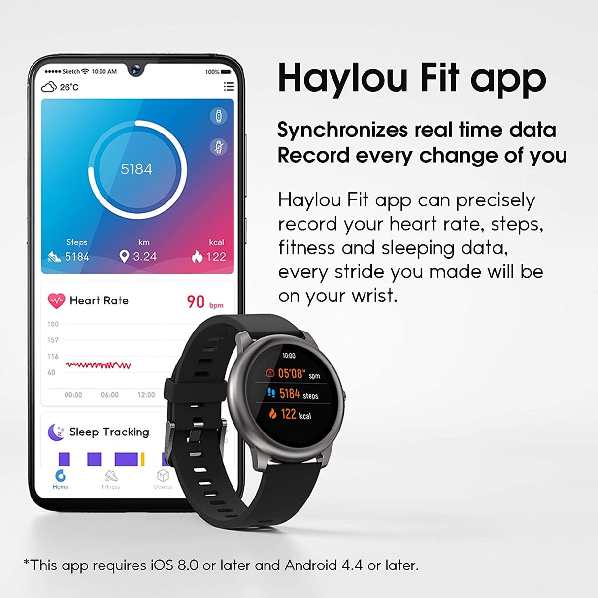 Haylou Solar Smart Watch Haylou-LS05-1, IP68 waterproof-Black - DokanTech #