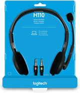 Logitech H110 Stereo Headset - Black - DokanTech #