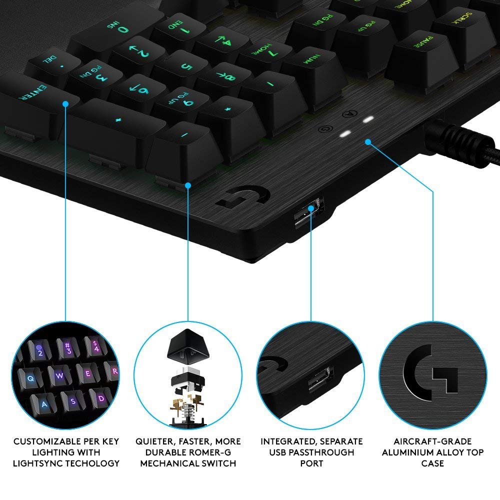 Logitech G513 Mechanical Gaming keyboard RGB Clicky - DokanTech #