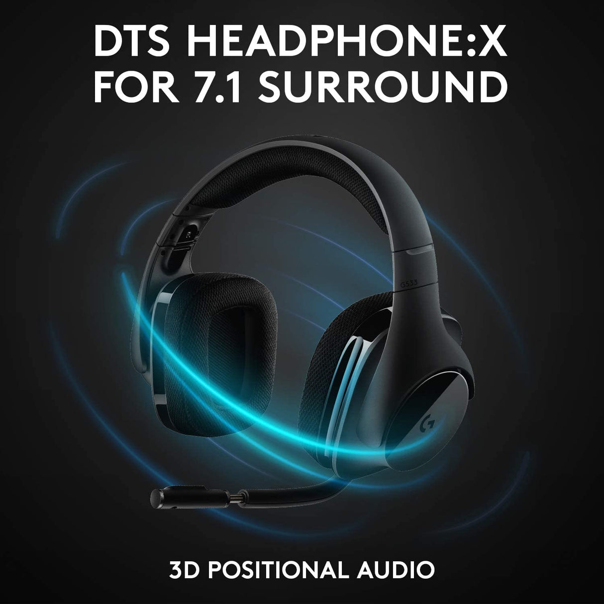 Logitech G533 DTS 7.1 Surround Wireless Gaming Headset - DokanTech #