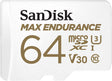 SanDisk Max Endurance 100/40 MB/s 15,000H Micro SDXC Card with Adapter - DokanTech #