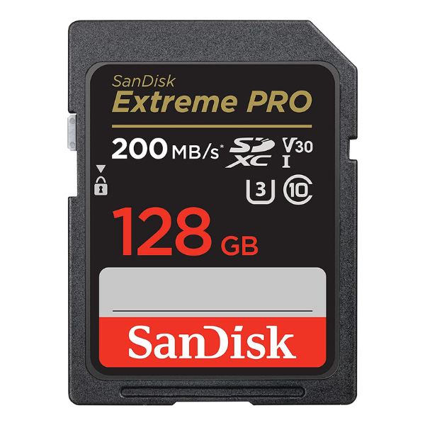 SanDisk Extreme Pro 128GB 200MB/s - SD Card for 4K Video for DSLR